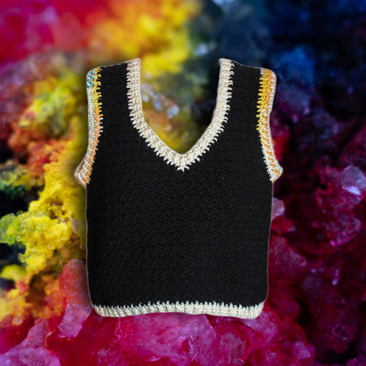 speckle black sweater vest